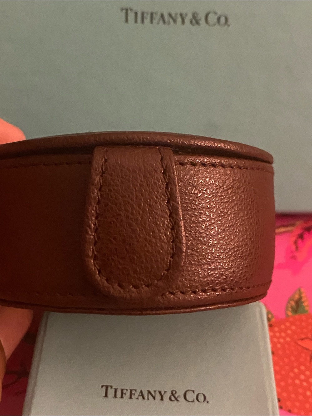 Tiffany & Co. Brown Leather Round Jewelry Case - NWT - Picture 5 of 6